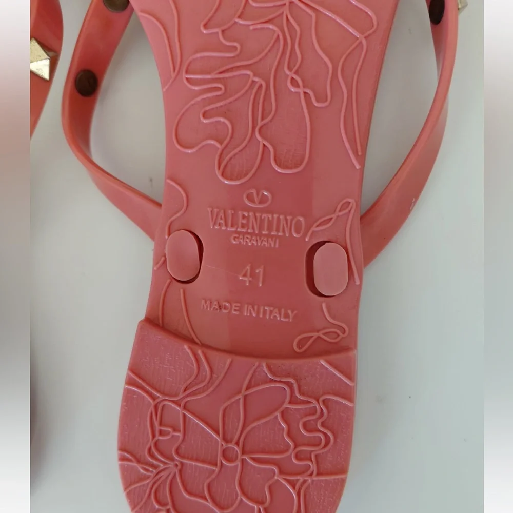 NEW! VALENTINO Garavani Jelly Flat Thong Sandals. Size 41 - Picture 6 of 9